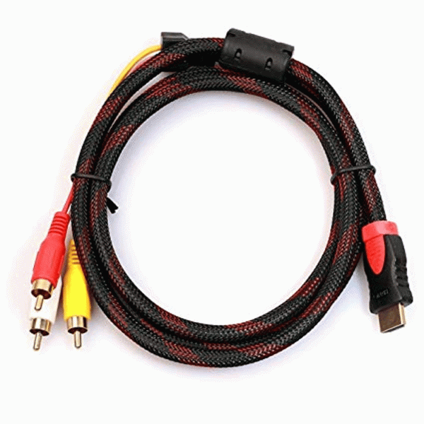 CABLE DE AUDIO Y VIDEO HDMI A 3 RCA 5 PIES TJ ELECTRONICA