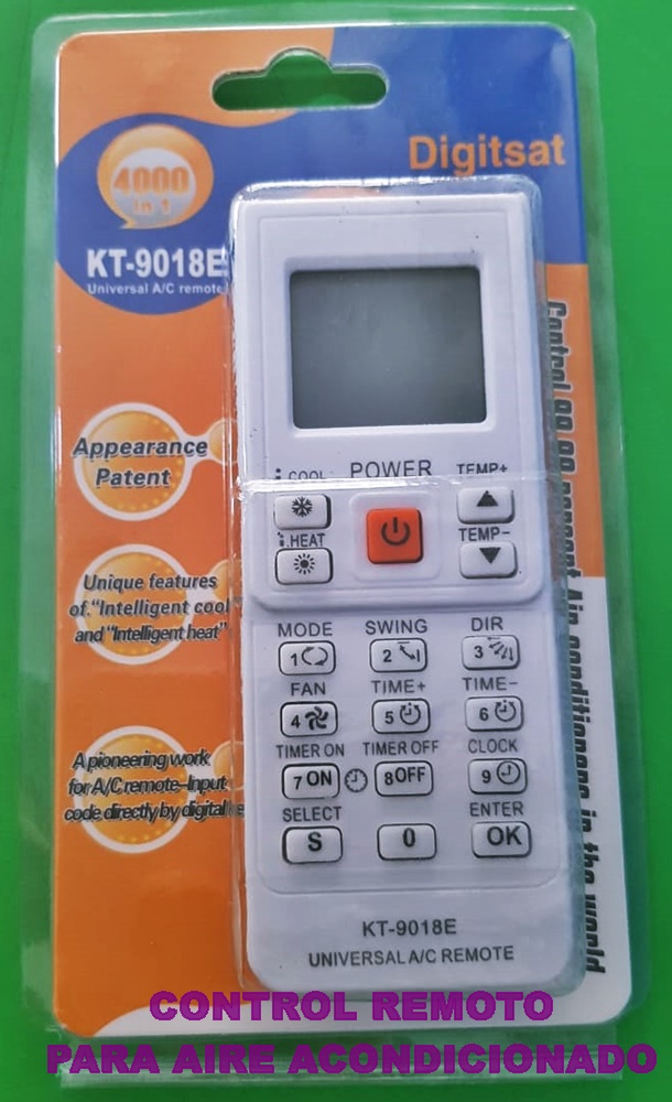 SHI-Y-M-KT Control Remoto Universal de Aire Acondicionado 5000 en 1 KT-9018E LCD AC 